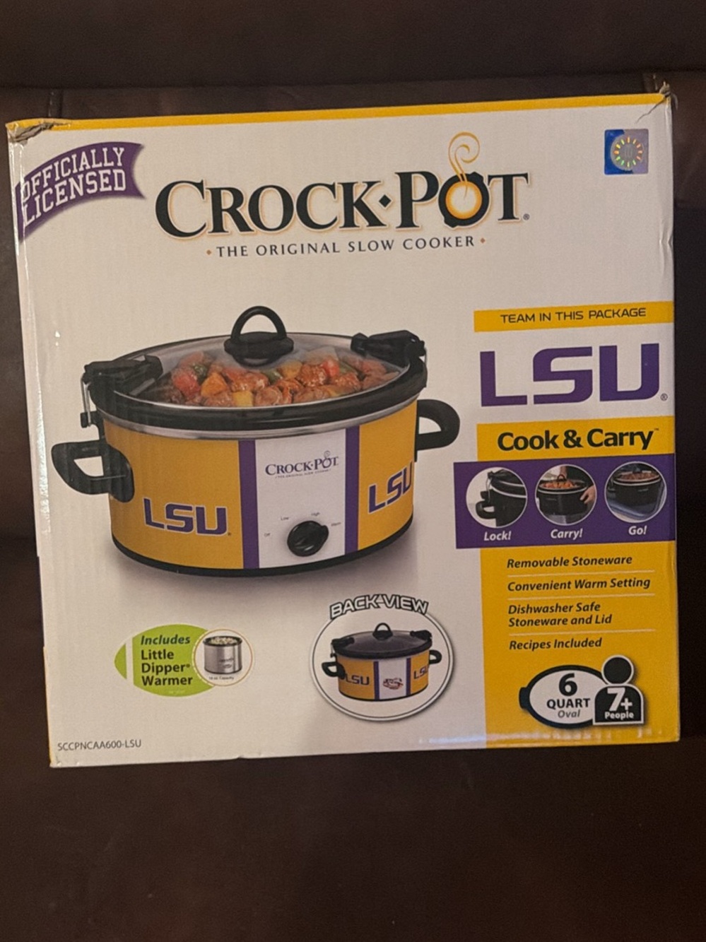 Crock-Pot LSU Cook & Carry Slow Cooker - Yellow/Purple